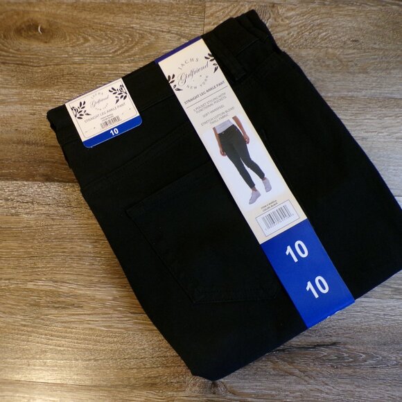 JACHS NEW YORK Women's Girlfriend Straight Leg Ankle Pant Black Sz: 6, 8, 10, 14 - Picture 8 of 13